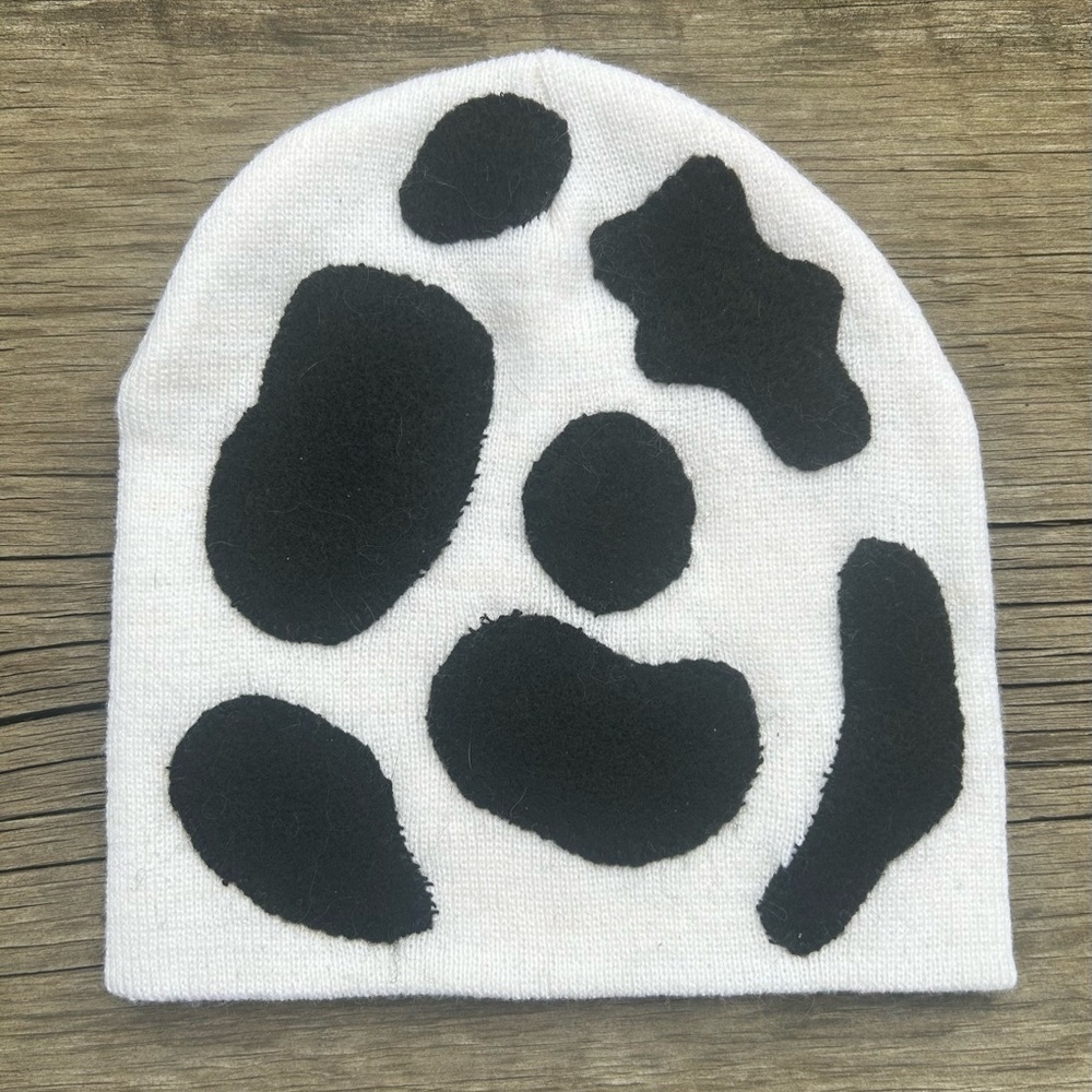 Cow Print Refashioned Beanie